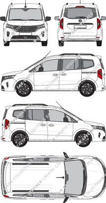 Nissan Townstar Combi EV, Combi, Rear Flap, 2 Sliding Doors (2022)