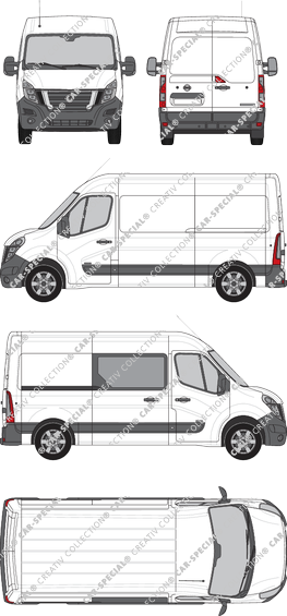 Nissan Interstar, FWD, furgone, L2H2, rechts teilverglast, Rear Wing Doors, 1 Sliding Door (2021)