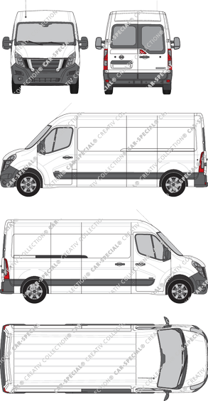 Nissan Interstar, FWD, Kastenwagen, L3H2, Heck verglast, Rear Wing Doors, 1 Sliding Door (2021)