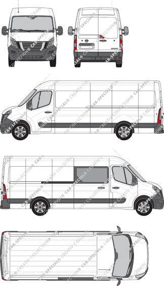 Nissan Interstar, RWD, fourgon, L4H2, rechts teilverglast, Rear Wing Doors, 1 Sliding Door (2021)