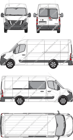 Nissan Interstar, RWD, van/transporter, L3H2, Heck verglast, rechts teilverglast, Rear Wing Doors, 1 Sliding Door (2021)