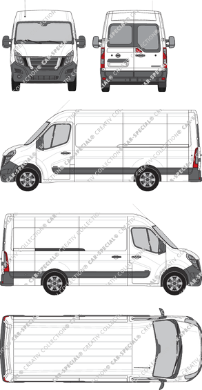 Nissan Interstar, RWD, van/transporter, L3H2, rear window, Rear Wing Doors, 1 Sliding Door (2021)