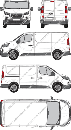 Nissan Primastar, Kastenwagen, L1H1, Rear Wing Doors, 1 Sliding Door (2021)