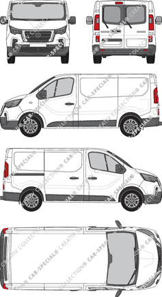 Nissan Primastar, furgone, L1H1, vitre arrière, Rear Wing Doors, 1 Sliding Door (2021)