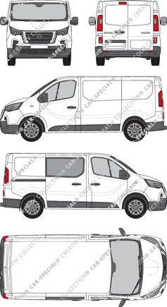 Nissan Primastar, van/transporter, L1H1, teilverglast rechts, Rear Wing Doors, 1 Sliding Door (2021)