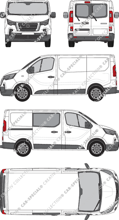 Nissan Primastar, Kastenwagen, L1H1, Heck verglast, teilverglast rechts, Rear Wing Doors, 1 Sliding Door (2021)
