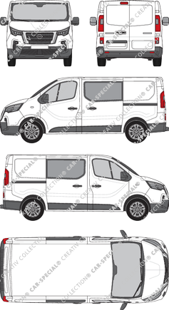 Nissan Primastar, furgone, L1H1, Doppelkabine, Rear Wing Doors, 2 Sliding Doors (2021)