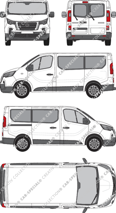 Nissan Primastar, microbús, L1H1, Rear Wing Doors, 1 Sliding Door (2021)