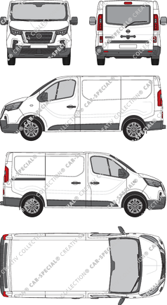 Nissan Primastar, van/transporter, L1H1, rear window, Rear Flap, 1 Sliding Door (2021)