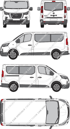 Nissan Primastar, minibus, L1H1, Rear Flap, 1 Sliding Door (2021)