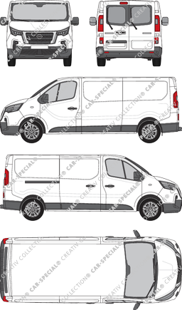 Nissan Primastar, furgone, L2H1, vitre arrière, Rear Wing Doors, 1 Sliding Door (2021)