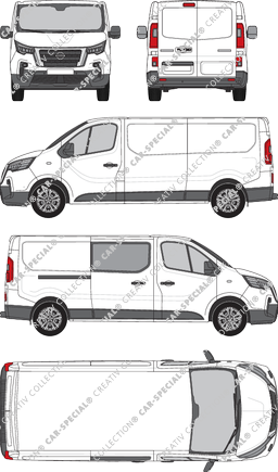 Nissan Primastar, Kastenwagen, L2H1, teilverglast rechts, Rear Wing Doors, 1 Sliding Door (2021)
