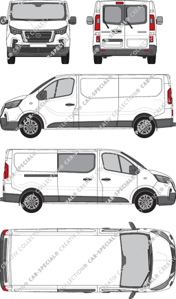 Nissan Primastar, van/transporter, L2H1, Heck verglast, teilverglast rechts, Rear Wing Doors, 1 Sliding Door (2021)