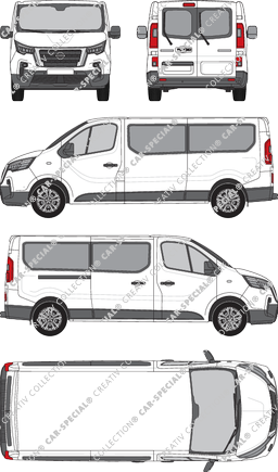 Nissan Primastar, camionnette, L2H1, Rear Wing Doors, 1 Sliding Door (2021)