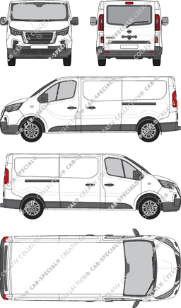 Nissan Primastar, van/transporter, L2H1, rear window, Rear Flap, 2 Sliding Doors (2021)