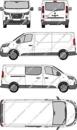 Nissan Primastar, fourgon, L2H1, Heck verglast, teilverglast rechts, Rear Flap, 1 Sliding Door (2021)
