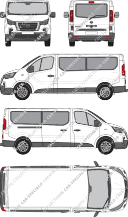 Nissan Primastar, minibus, L2H1, Rear Flap, 1 Sliding Door (2021)