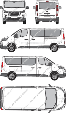 Nissan Primastar, minibus, L2H1, Rear Flap, 2 Sliding Doors (2021)
