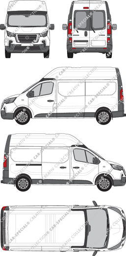Nissan Primastar, van/transporter, L2H2, rear window, Rear Wing Doors, 1 Sliding Door (2021)
