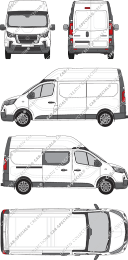 Nissan Primastar, van/transporter, L2H2, teilverglast rechts, Rear Wing Doors, 1 Sliding Door (2021)
