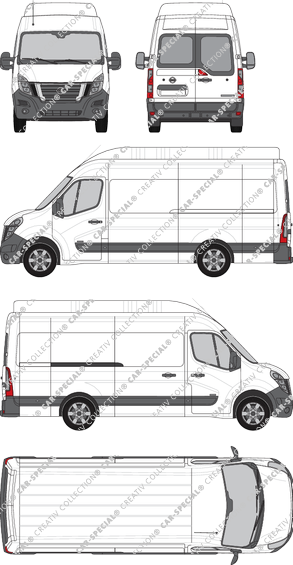 Nissan Interstar, RWD, van/transporter, L3H3, rear window, Rear Wing Doors, 1 Sliding Door (2021)