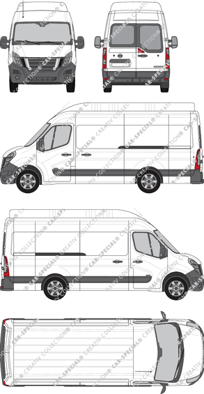 Nissan Interstar, RWD, Kastenwagen, L3H3, Heck verglast, Rear Wing Doors, 2 Sliding Doors (2021)