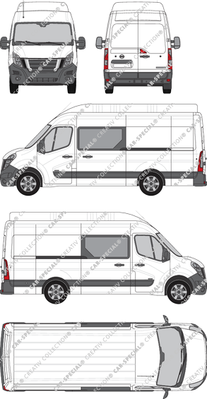 Nissan Interstar, RWD, van/transporter, L3H3, double cab, Rear Wing Doors, 2 Sliding Doors (2021)