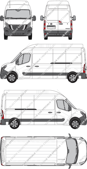 Nissan Interstar, FWD, Kastenwagen, L3H3, Rear Wing Doors, 2 Sliding Doors (2021)