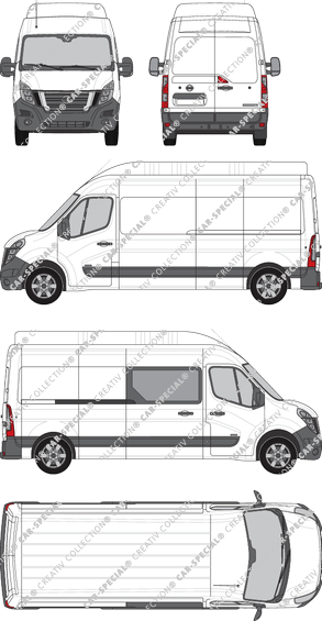 Nissan Interstar, FWD, van/transporter, L3H3, rechts teilverglast, Rear Wing Doors, 1 Sliding Door (2021)