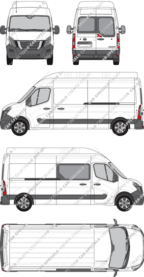 Nissan Interstar, FWD, van/transporter, L3H3, Heck verglast, rechts teilverglast, Rear Wing Doors, 1 Sliding Door (2021)