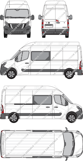 Nissan Interstar, FWD, van/transporter, L3H3, double cab, Rear Wing Doors, 1 Sliding Door (2021)