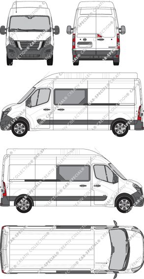 Nissan Interstar, FWD, van/transporter, L3H3, double cab, Rear Wing Doors, 2 Sliding Doors (2021)