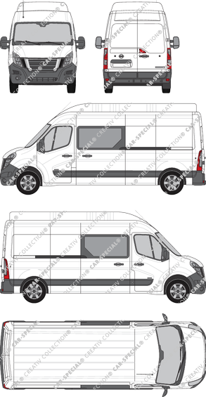 Nissan Interstar, FWD, Kastenwagen, L3H3, Doppelkabine, Rear Wing Doors, 2 Sliding Doors (2021)