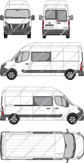 Nissan Interstar, FWD, van/transporter, L3H3, rear window, double cab, Rear Wing Doors, 1 Sliding Door (2021)