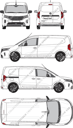 Nissan Townstar EV, van/transporter, Rear Wing Doors, 2 Sliding Doors (2022)