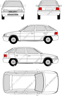 Opel Astra, A, Hatchback, 5 Doors (1994)