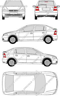 Opel Astra, B, Hatchback, 5 Doors, Rear Flap (1998)
