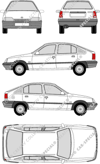 Opel Kadett, E, Kombilimousine, 5 Doors (1989)