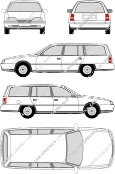 Opel Omega Caravan station wagon, 1986–1994 (Opel_031)