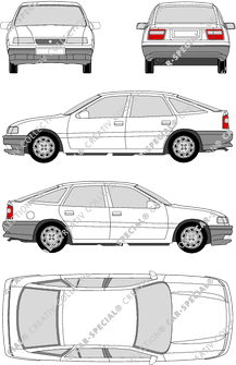 Opel Vectra, A, Hatchback, 5 Doors (1989)