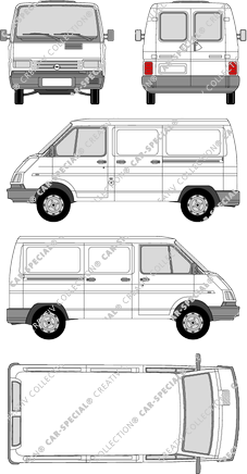 Opel Arena, Kastenwagen, Heck verglast, 2 Sliding Doors (1997)