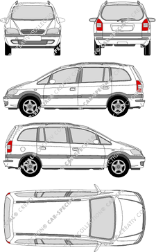 Opel Zafira station wagon, 1999–2005 (Opel_056)