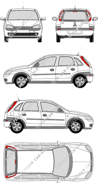 Opel Corsa Hatchback, 2000–2003 (Opel_067)