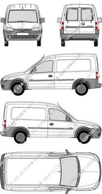 Opel Combo, fourgon, Heck verglast, Rear Wing Doors (2001)