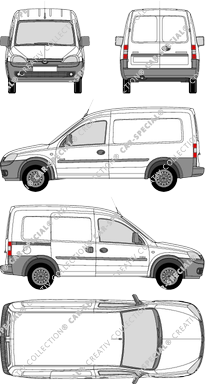 Opel Combo, furgone, Rear Wing Doors, 1 Sliding Door (2001)