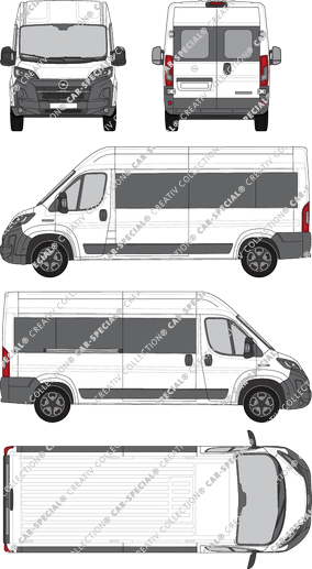 Opel Movano, microbús, L3H2, Rear Wing Doors, 1 Sliding Door (2024)