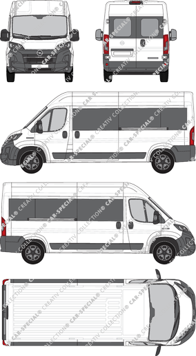 Opel Movano, Kleinbus, L3H2, Rear Wing Doors, 2 Sliding Doors (2024)