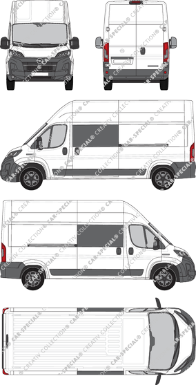 Opel Movano, fourgon, L3H3, double cabine, Rear Wing Doors, 2 Sliding Doors (2024)