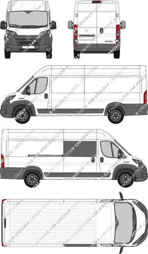 Opel Movano, furgone, L4H2, teilverglast rechts, Rear Wing Doors, 1 Sliding Door (2024)