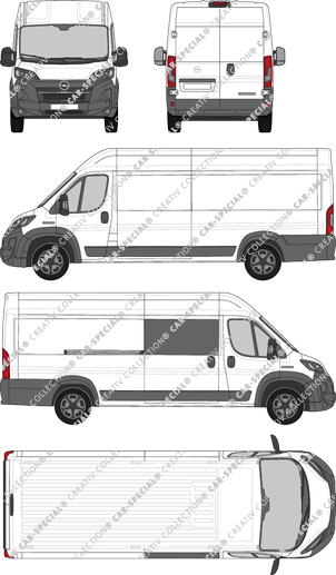 Opel Movano, furgón, L4H2, teilverglast rechts, Rear Wing Doors, 1 Sliding Door (2024)